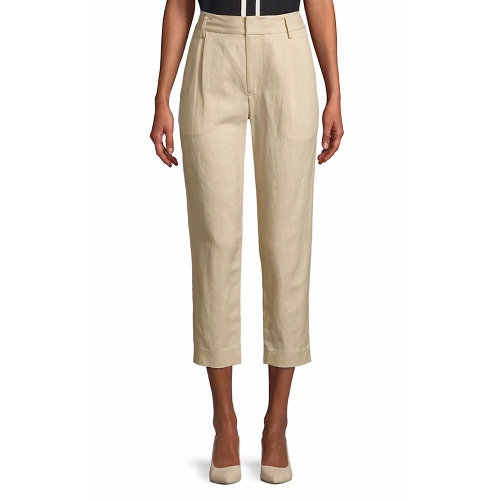 Vince cream linen blend trousers